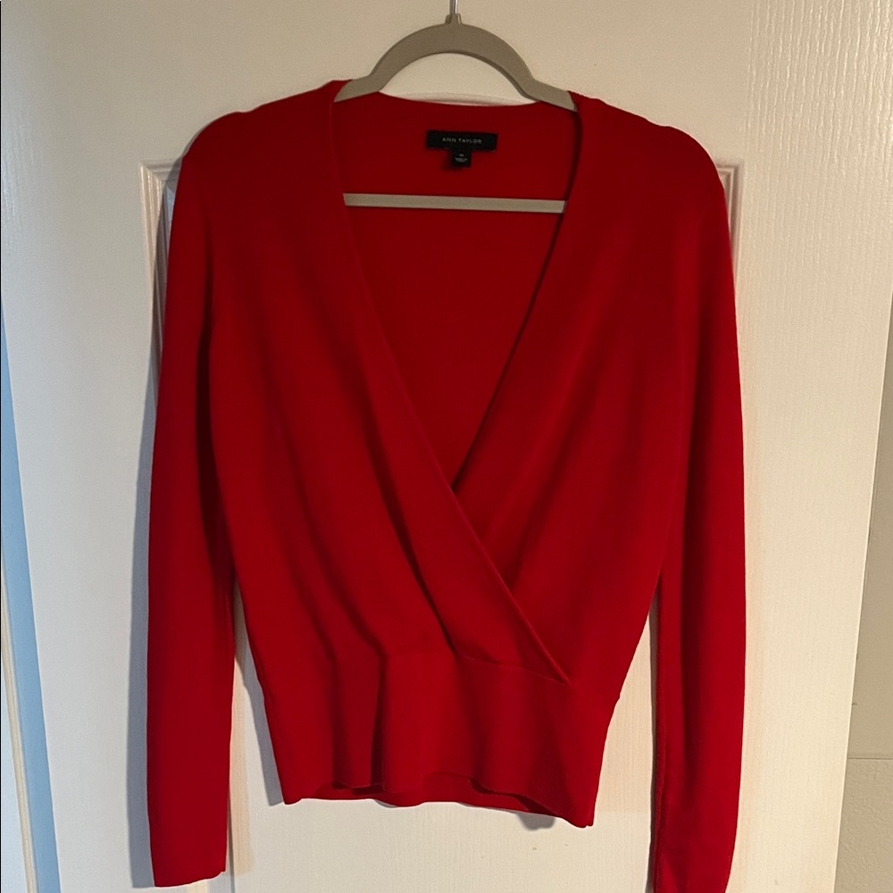 Ann Taylor Vibrant Red Knit Sweater